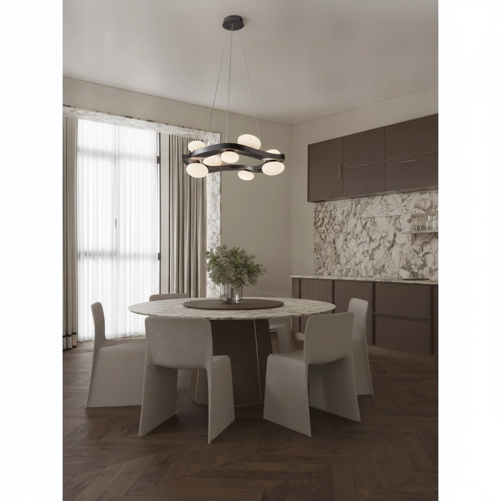 Lampe pendante de conception Severo noir et blanc