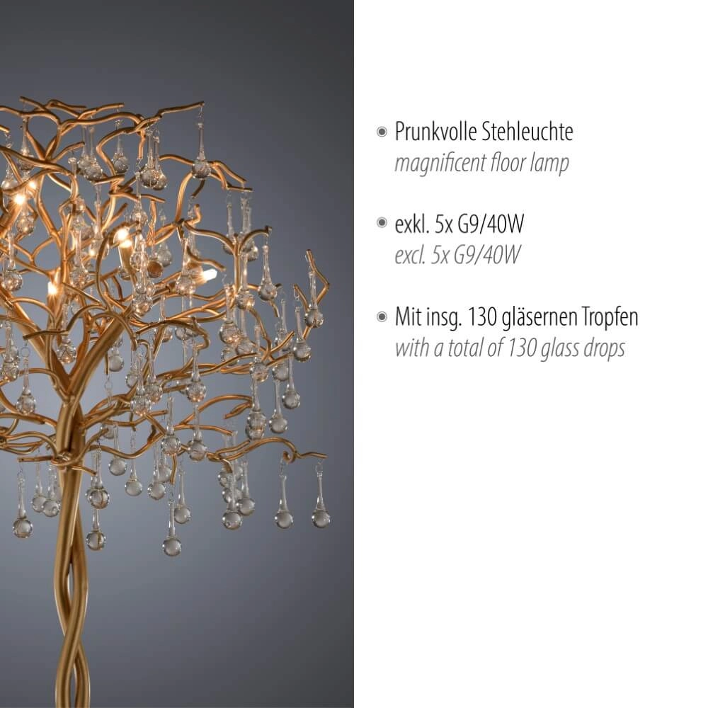 Lustre sur pied Icicle laiton antique Paul Neuhaus 4012248332931
