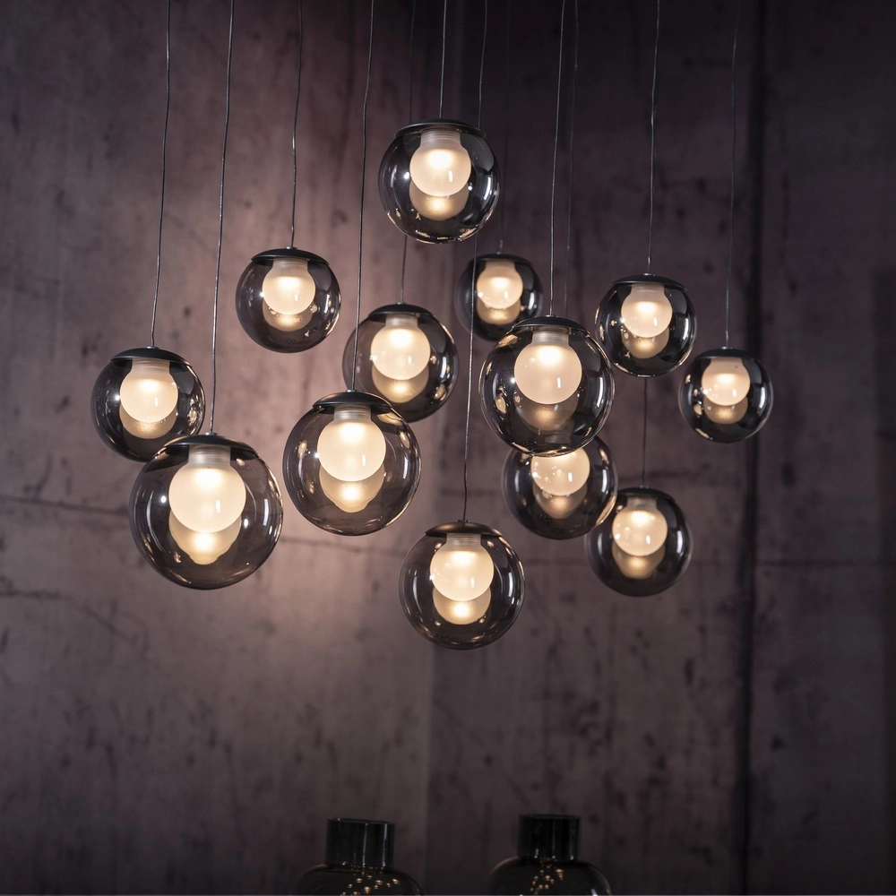 Lampe suspendue à 13 lumières Pure Popup Gris mystique Paul Neuhaus 4012248398302