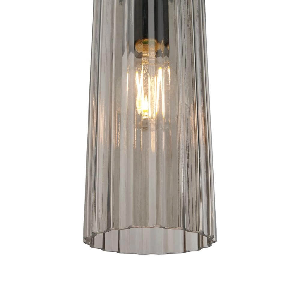 Suspension 3 lumières Miella noir avec verre fumé Nordlux 5704924018626