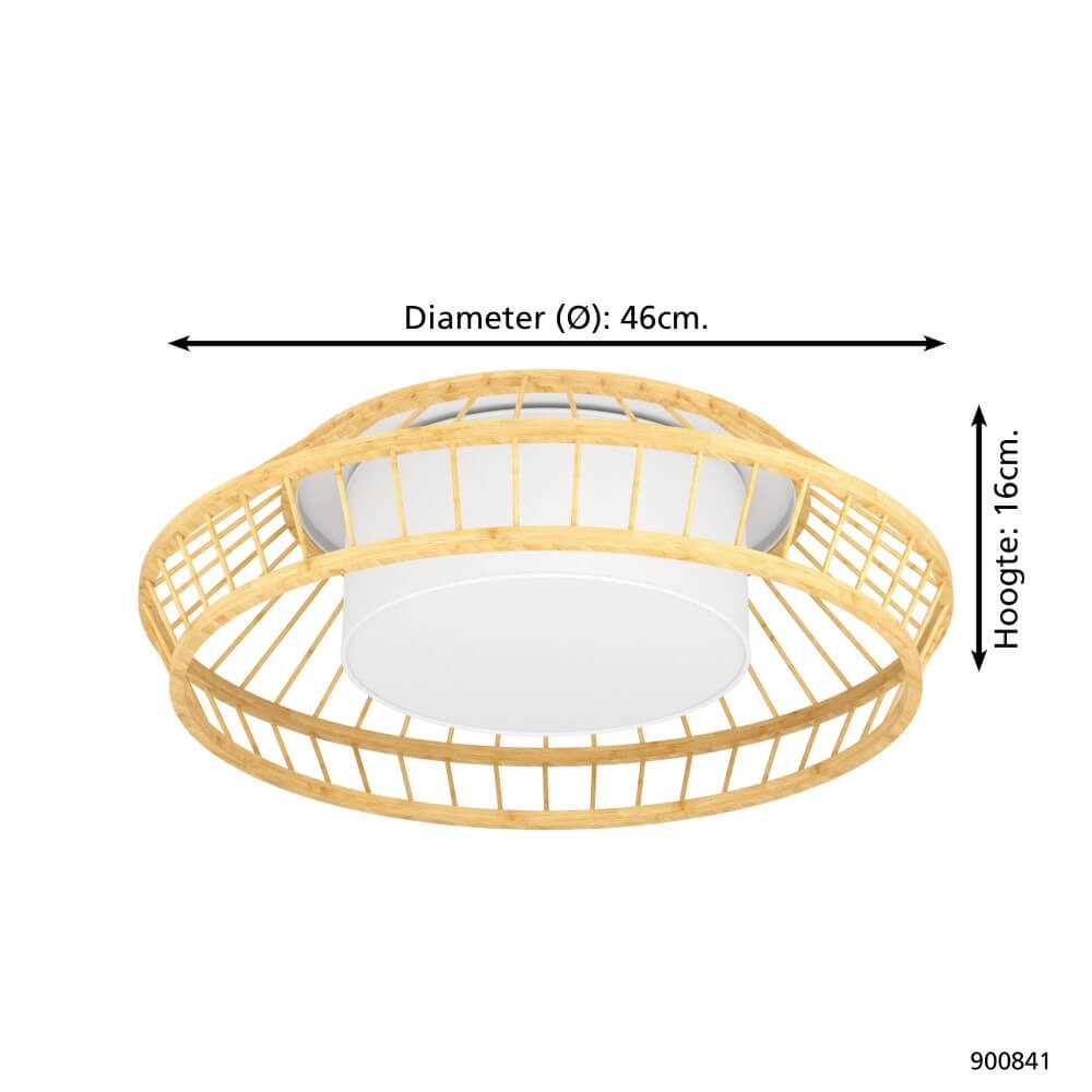 Plafonnier Yuku-Z bois Ø 46cm Eglo 9008606274048