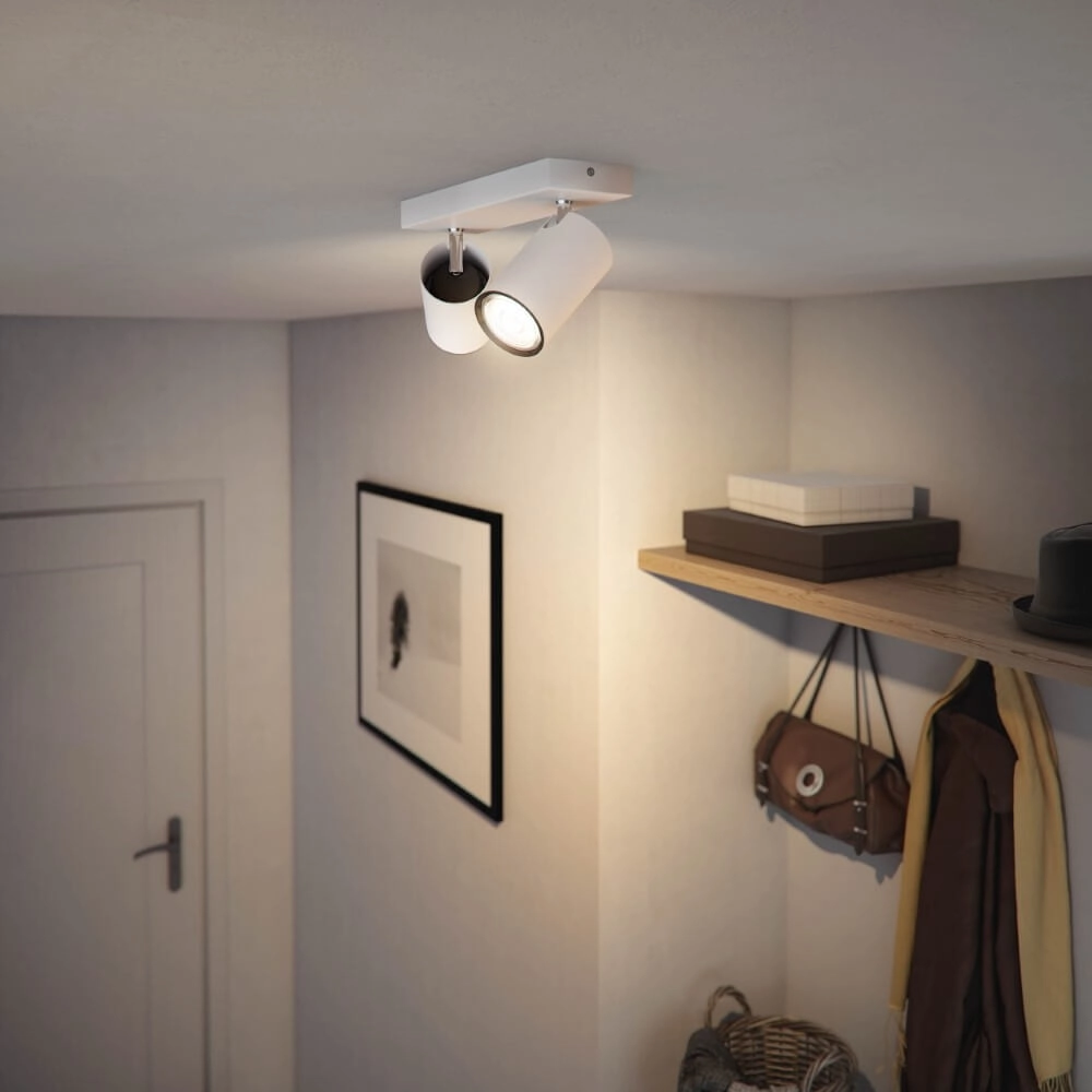 Spot de plafond blanc Kosipo 2 lumières Philips 8719514435230