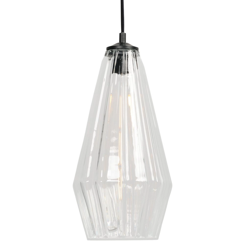 Lampe suspendue noire Diamond 18 cm avec verre transparent Masterlight 8718121259161
