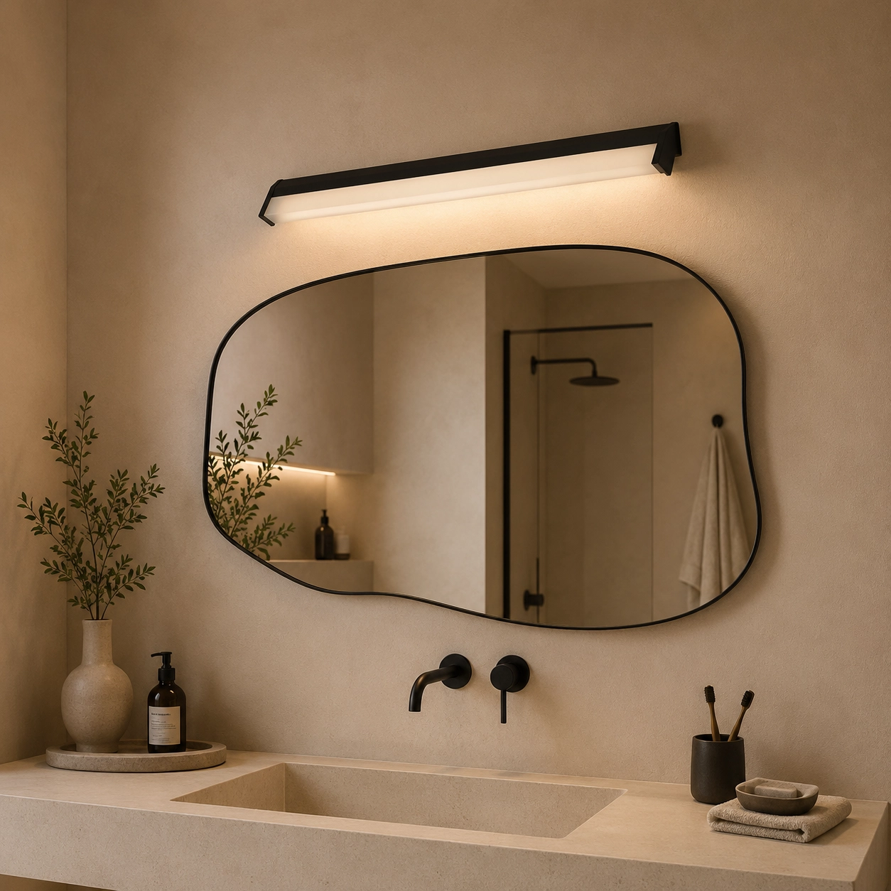 Applique miroir Mirror 88 cm noir