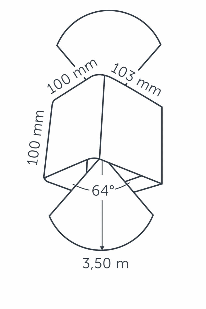Plaquette vers le haut - vers le bas Ace Up - Down 230 volt 2x3.5w - 3000K - 10cm gris foncé In-lite 8717051003585