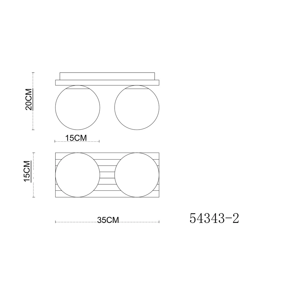Lampe de plafond Parsons 2-noir clair avec bois Globo 9007371579099