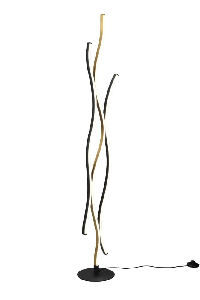 Lampadaire Blaze noir avec de l'or Lampadaire Blaze noir avec de l'or