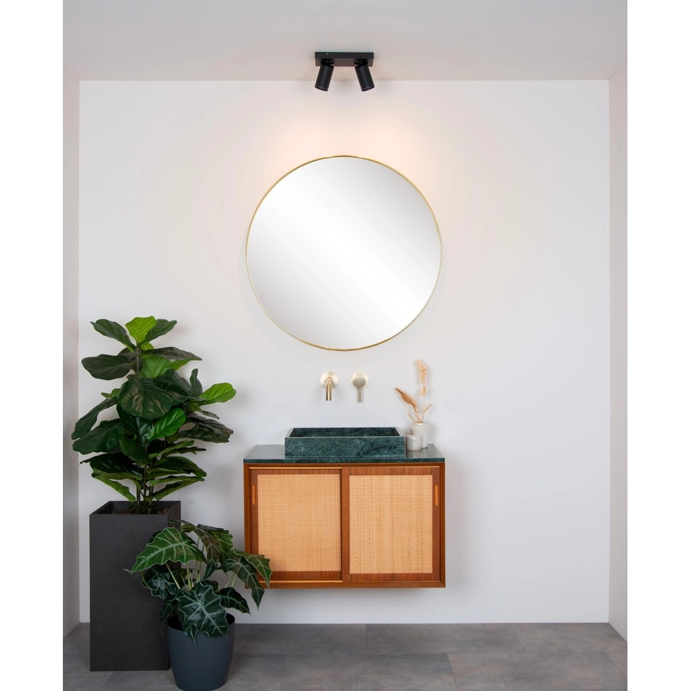 Projecteur de plafond Taylor IP44 noir à deux lumières Lucide 5411212092632