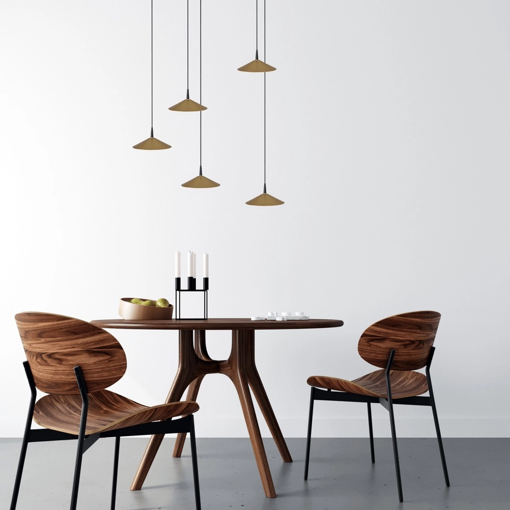 Lampe suspendue à 5 lumières Ceppo noir avec or Ø rond 18cm Masterlight 8718121358673