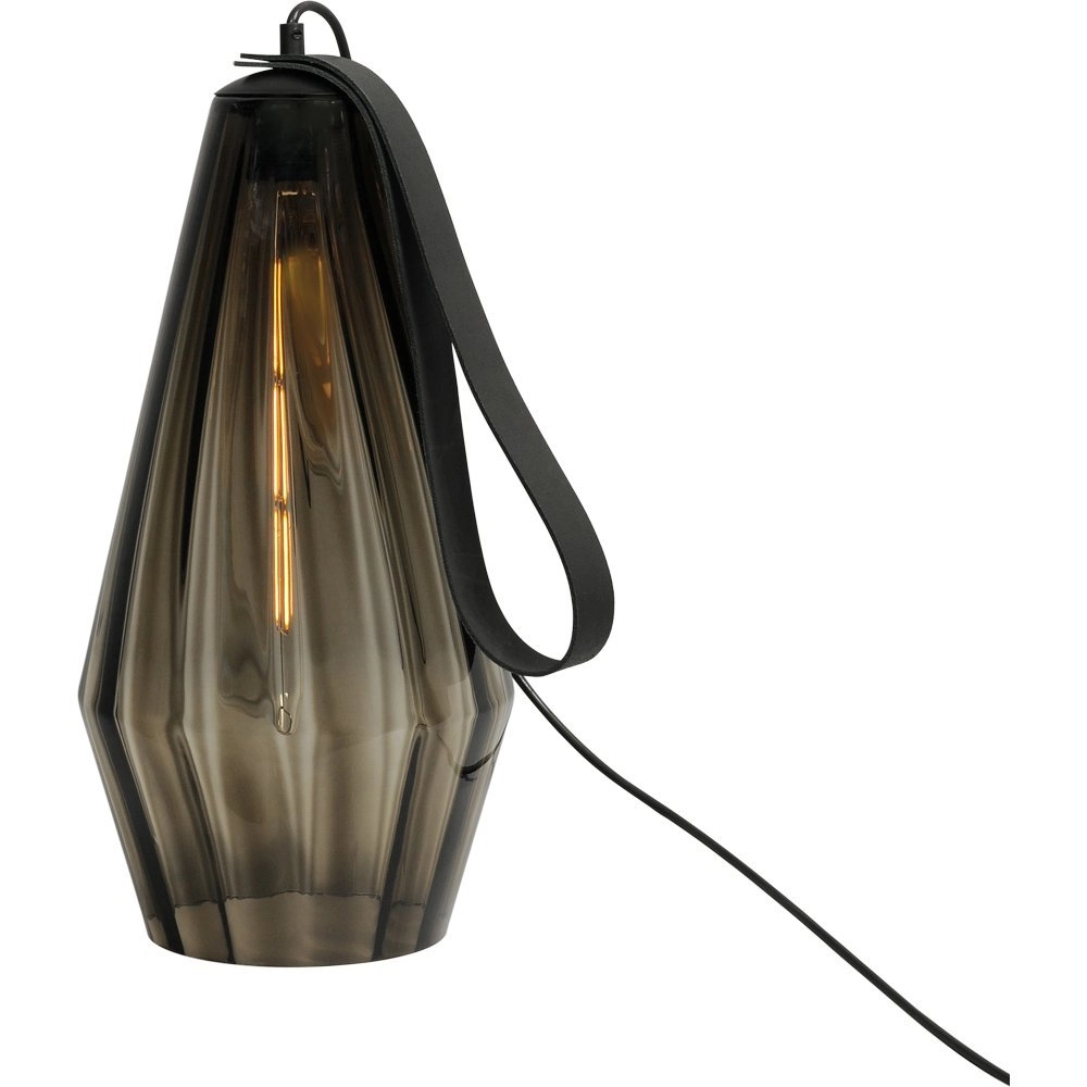 Lampe de table noire Diamond 40cm avec verre fumé Lampe de table noire Diamond 40cm avec verre fumé
