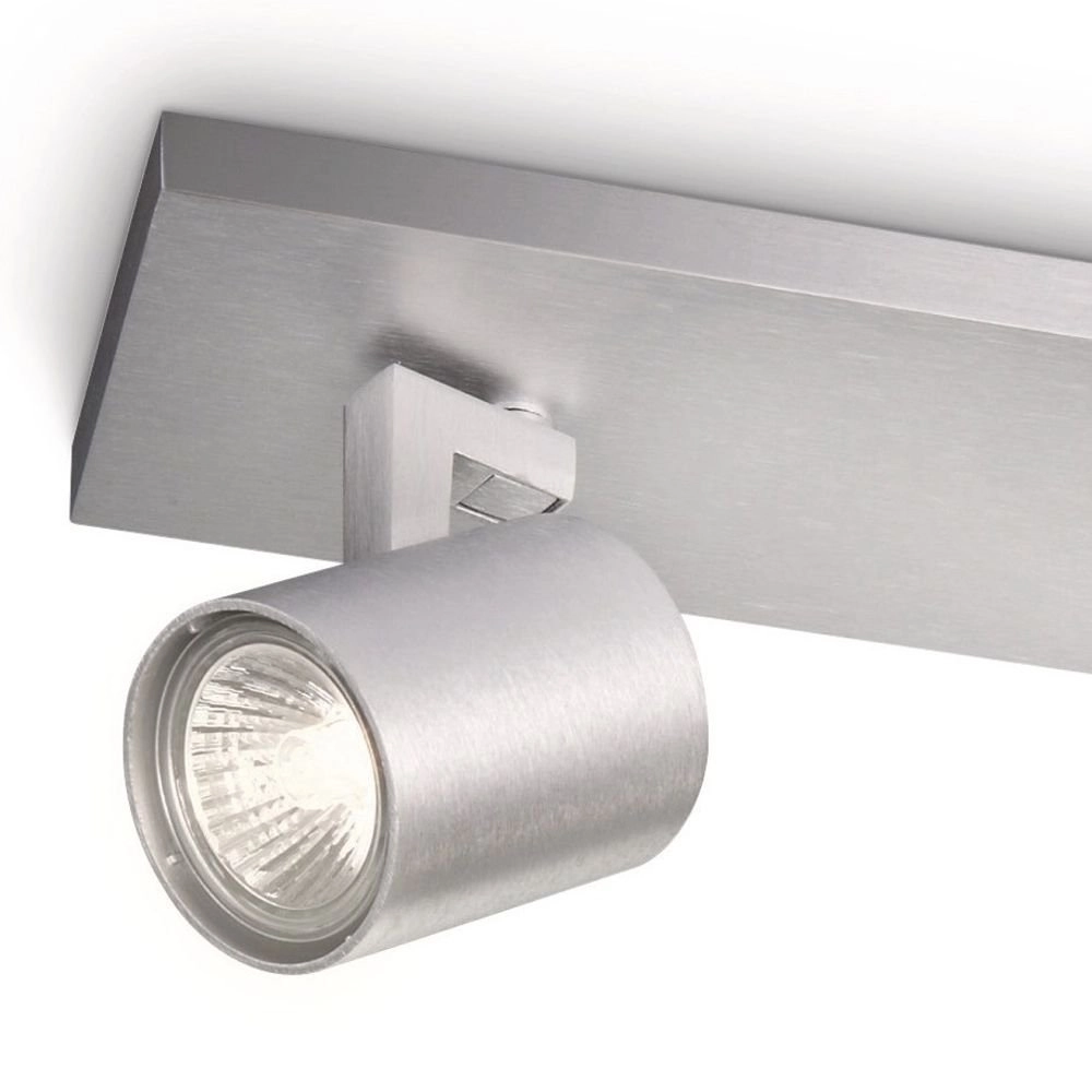 Spot de plafond My Living Runner Gris métallisé à 2 lumières Philips 8718291487951
