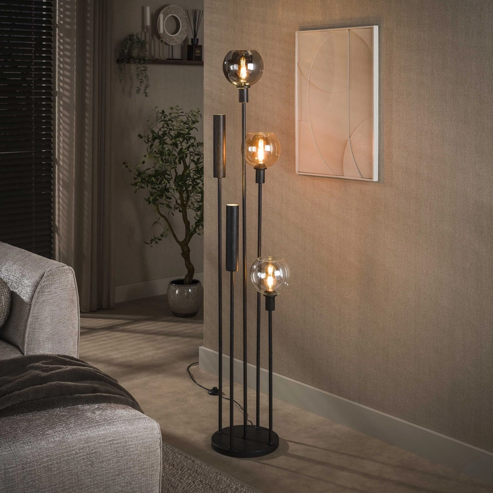 Lampe de pied Sfera avec des lunettes et des surluminateurs