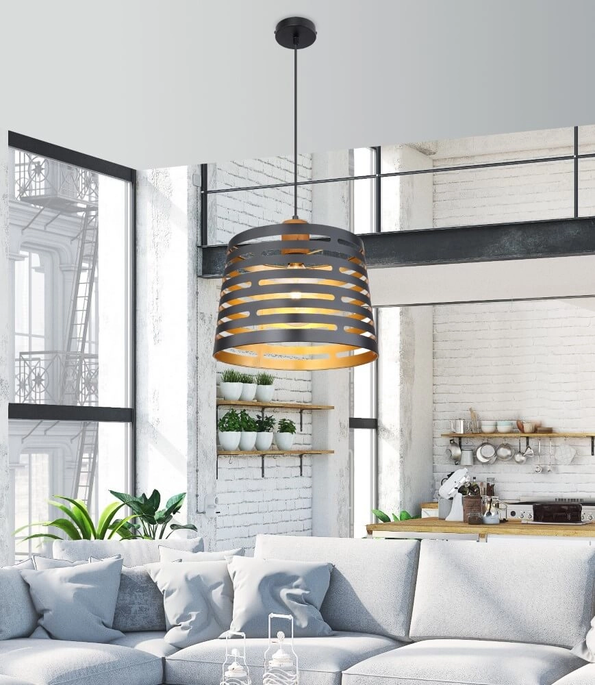 Lampe suspendue rurale Ablona Ø 35 cm Globo 9007371411245