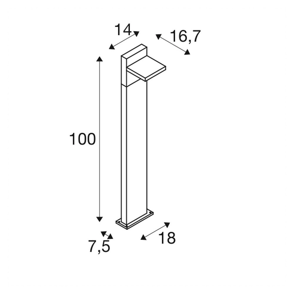 Lampe de jardin Abridor 100cm SLV 4024163231831