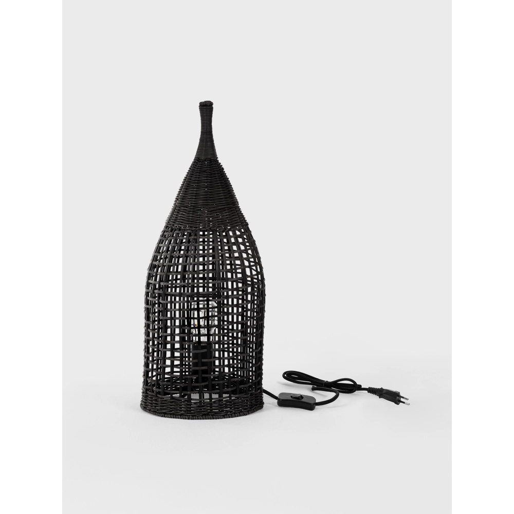 Lampadaire bohème Naos rotin 54,5H noir Lyora 5212017477576