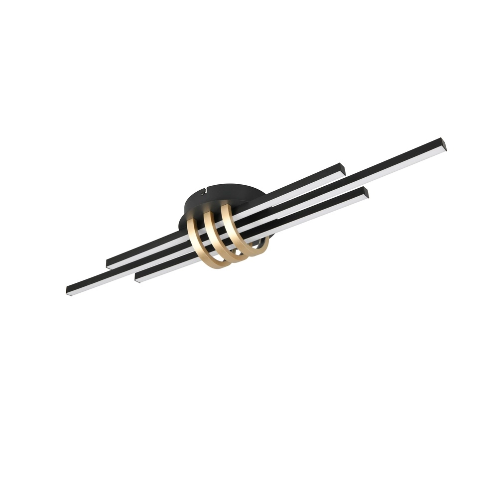 Plafonnier Cinto Design noir avec or Trio 4017807612493