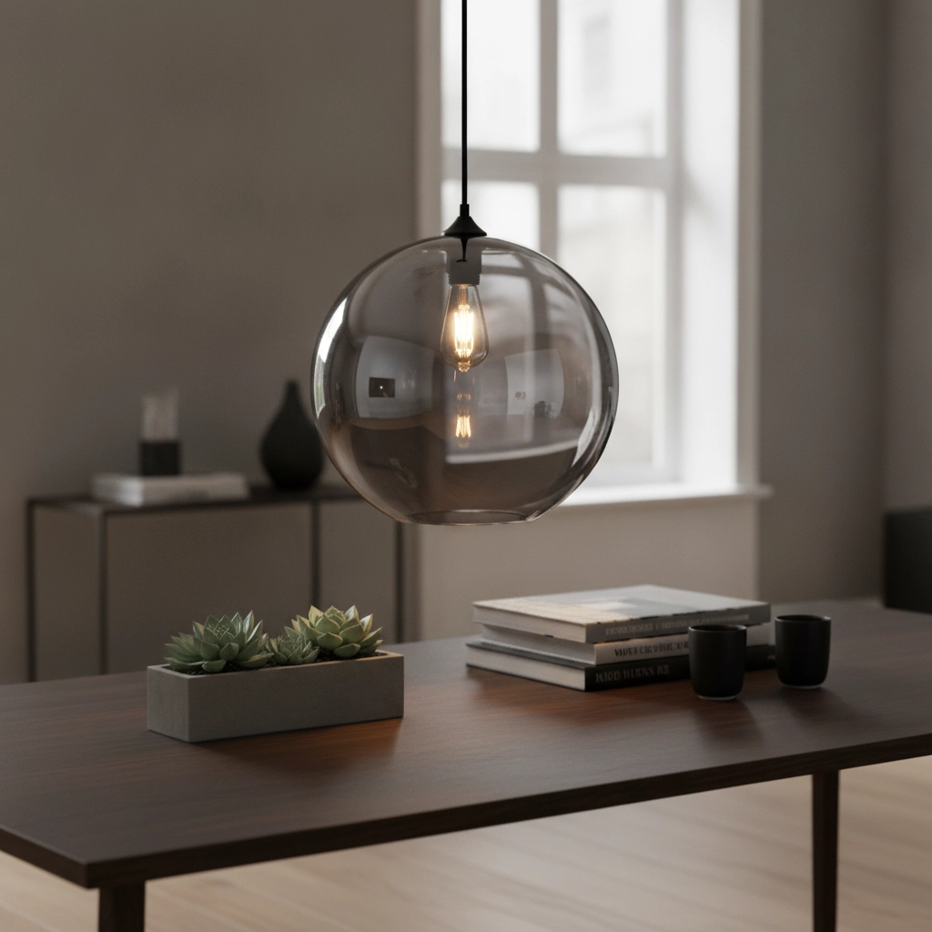 Lampe à suspension Ø 40cm Marino-40 verre fumé