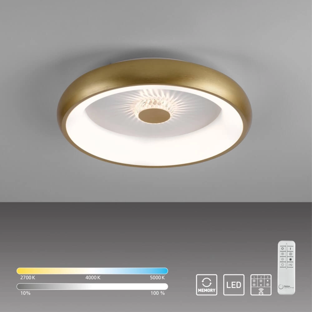 Plafonnier rond Vertigo laiton Ø 46,5cm Just Light 4043689994716