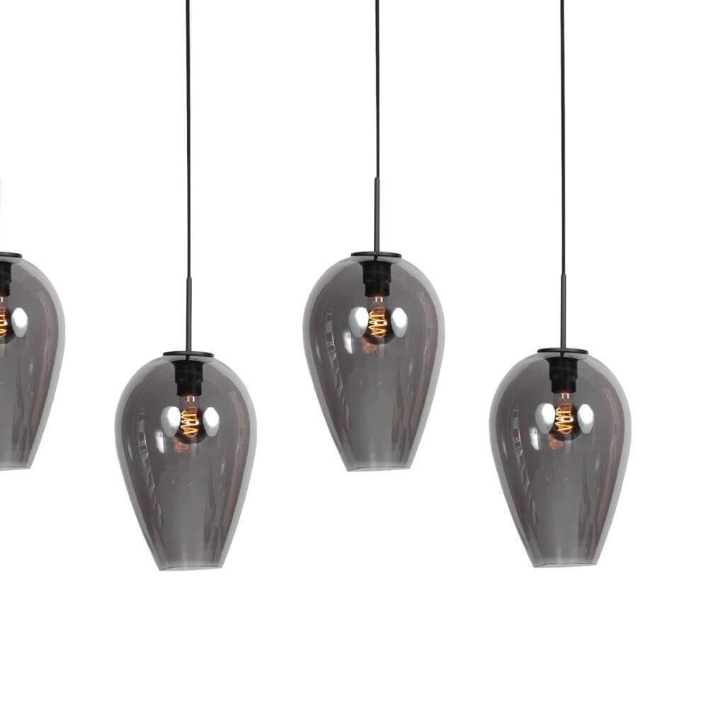 Suspension HaloSwap noir avec verre fumé Steinhauer 8712746179651