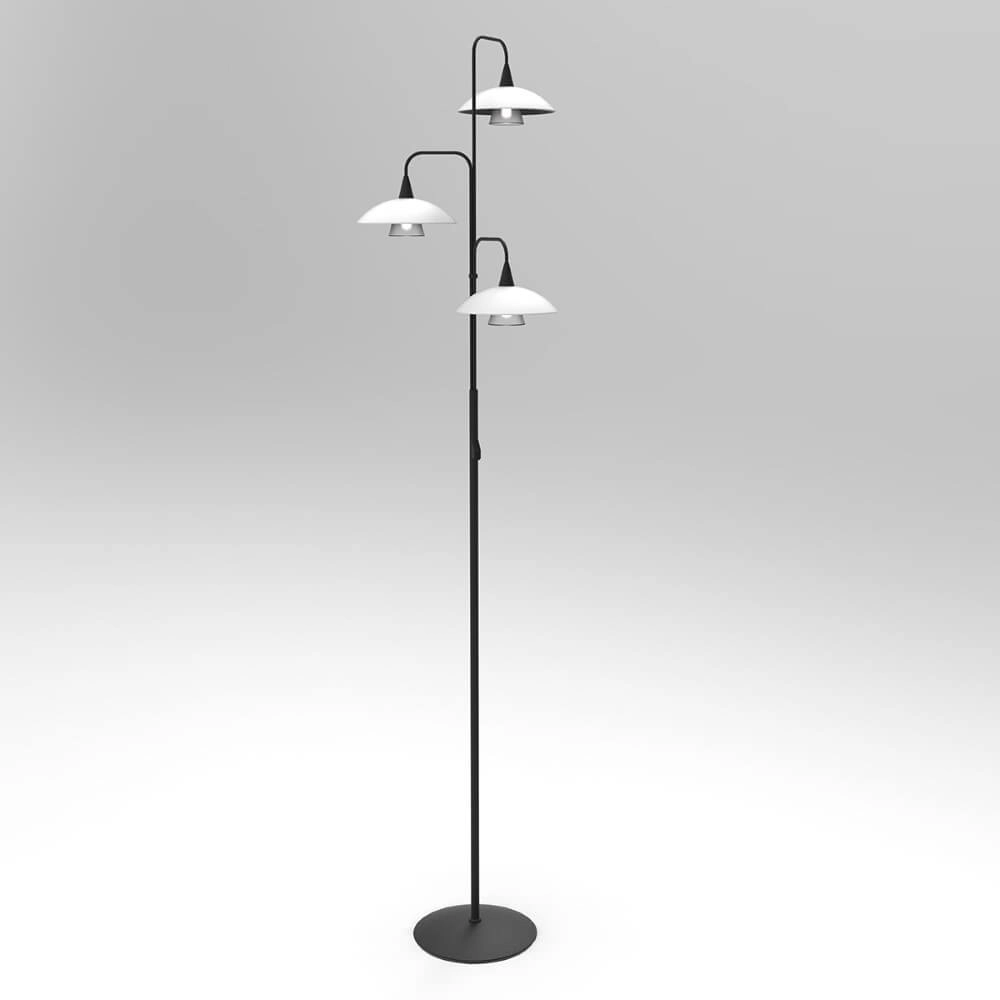Lampe de lecture Tallerken 3 lumières noir avec blanc Steinhauer 8712746133608