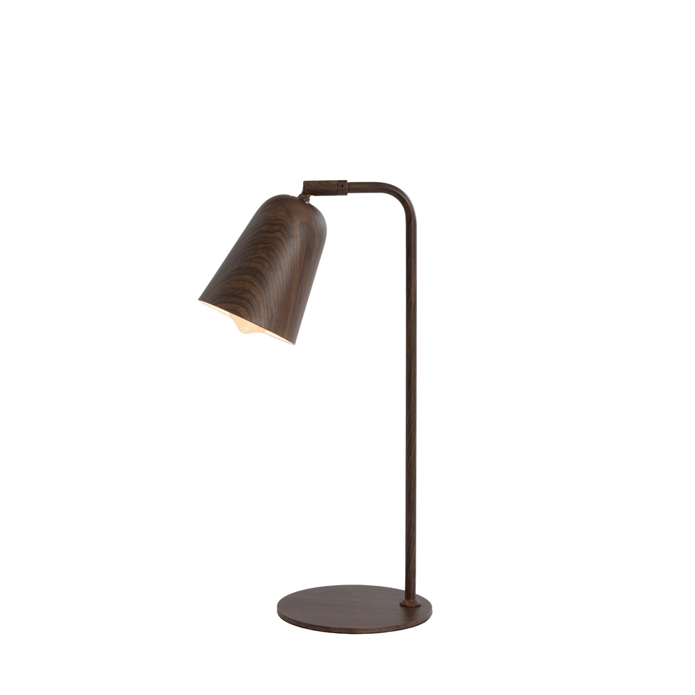 Lampe de bureau Salomo avec un aspect bois de noyer Light & Living 8717807757137