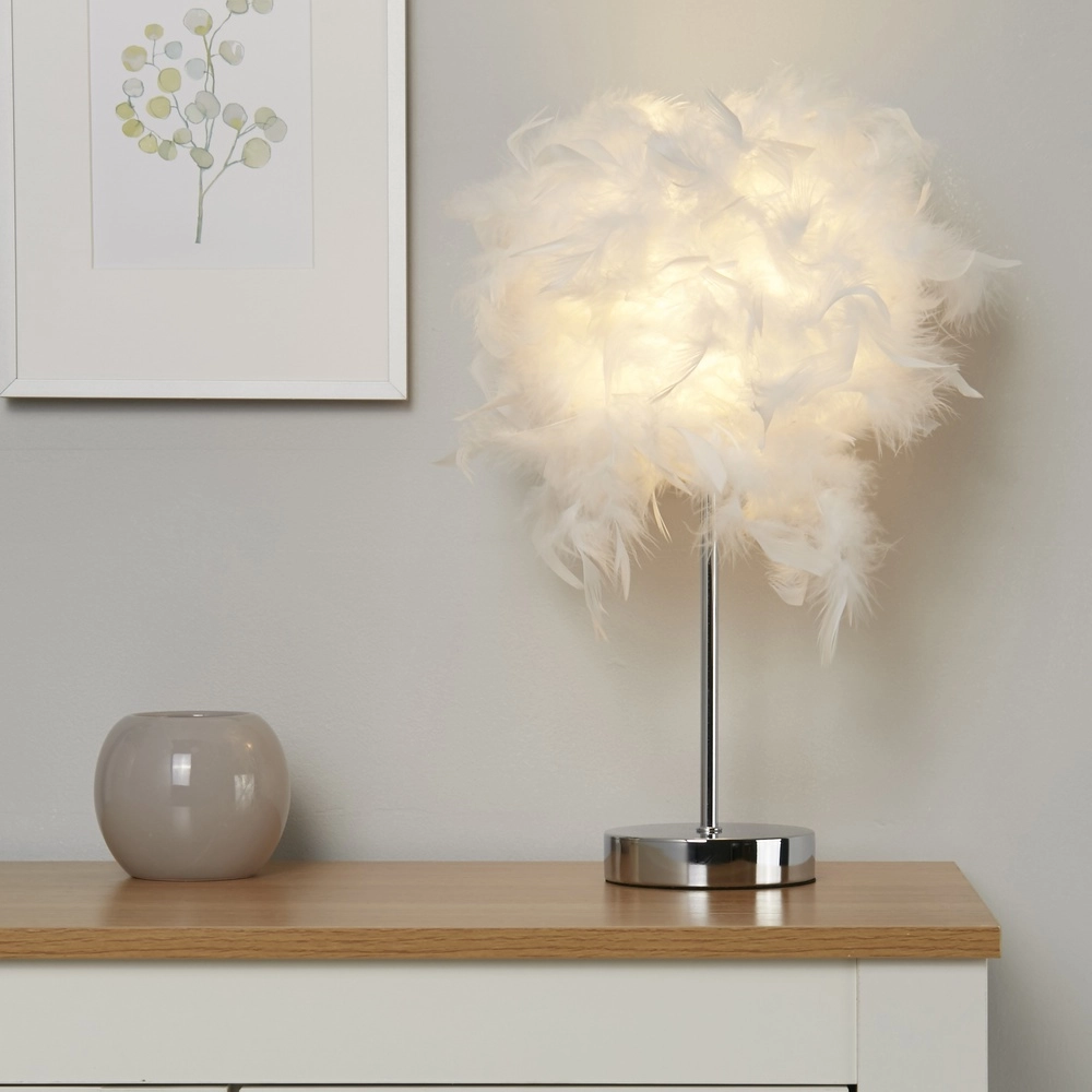 Lampe de table Hattie avec plumes Searchlight 5053423308258
