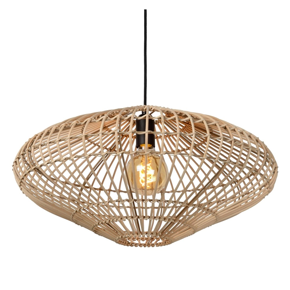 Lampe pendante en rotin Magali Ø 56cm Lucide 5411212031433