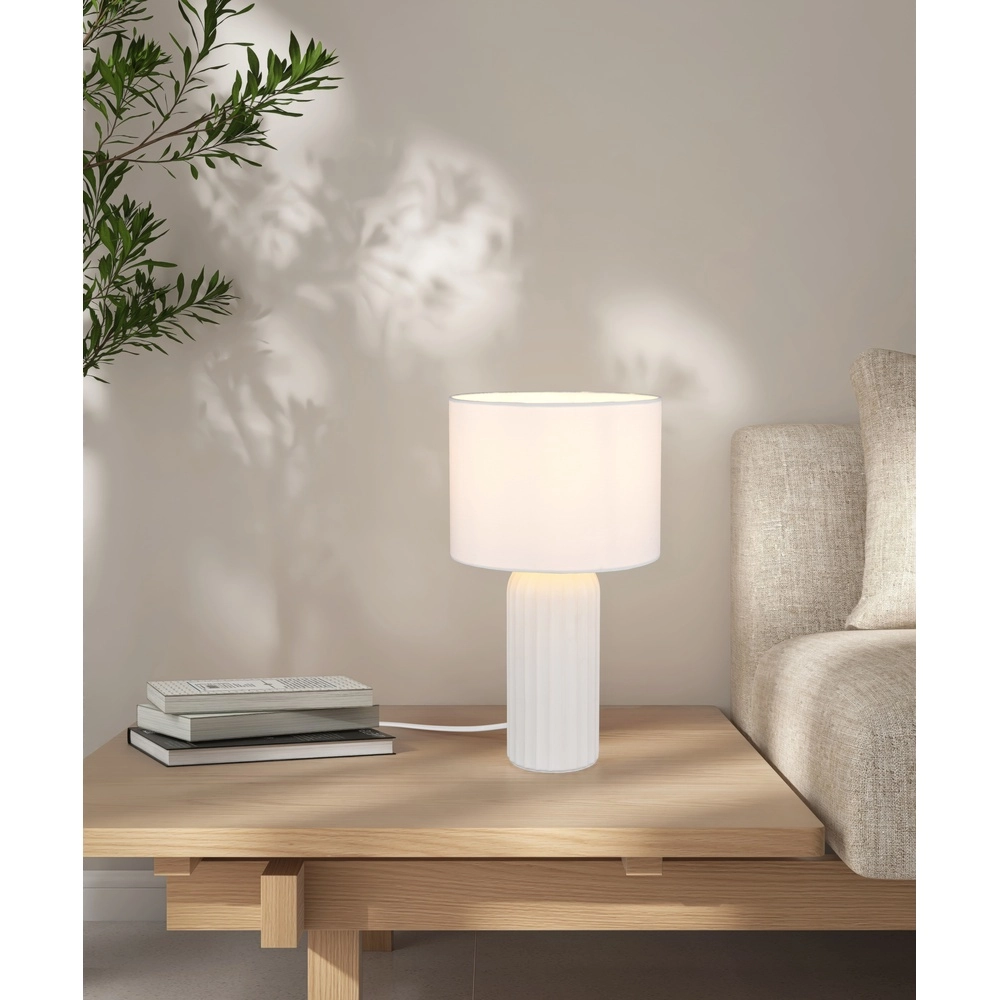 Lampe de table Blair Ø 20cm blanc Trio 4017807654387