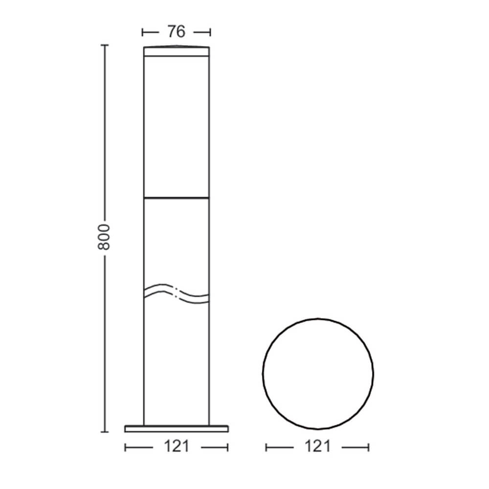 Lampe d'extérieur Utrecht 80 cm anthracite Philips 8719514417557
