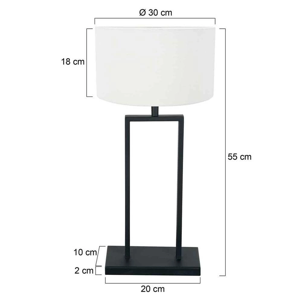 Lampe de table 55cm Stang avec capot blanc Steinhauer 8712746173925