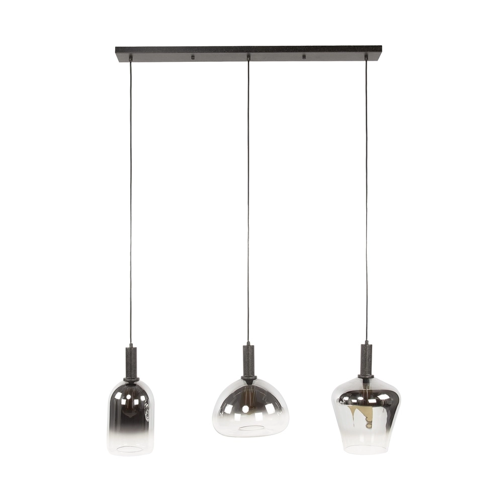 Lampe de table en verre Zenith Verre fumé 3x Lyora 8716803511026