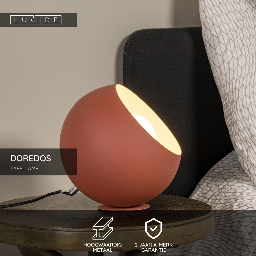 Lampe de table Doredos Ø 20 cm en terre cuite Lucide 5411212510044