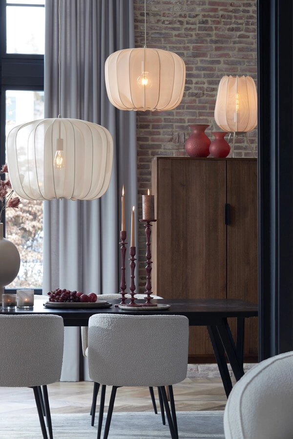 Lampe de table Japandi Plumeria crème Ø 34cm Light & Living 8717807651367