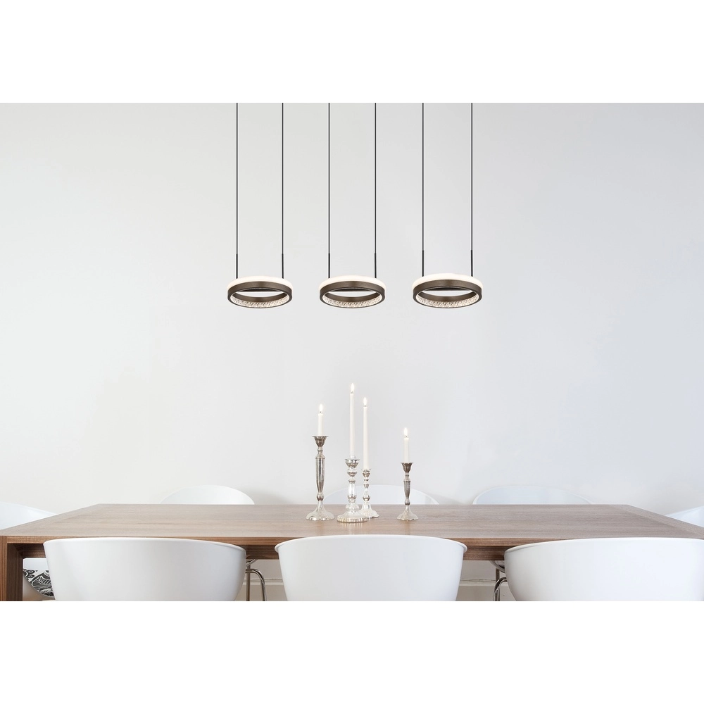 Lampe pendante de conception Della 3 lumières noires Globo 9007371462742