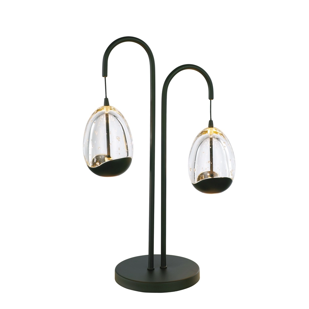Lampe de table Clear Egg noir 2 lumières Lampe de table Clear Egg noir 2 lumières