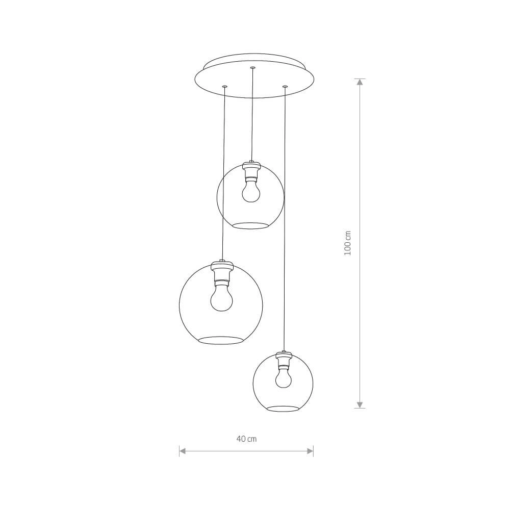 Lampe suspendue en verre à 3 lumières Vetro Lyora 5903139764193