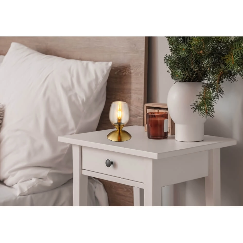 Lampe de table Kuwaita Or avec verre ambré Globo 9007371449989