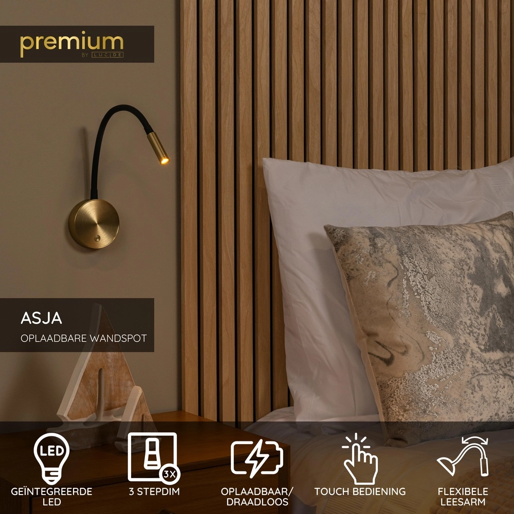 Lampe de chevet Asja Or dimmable Premium by Lucide 5411212421203