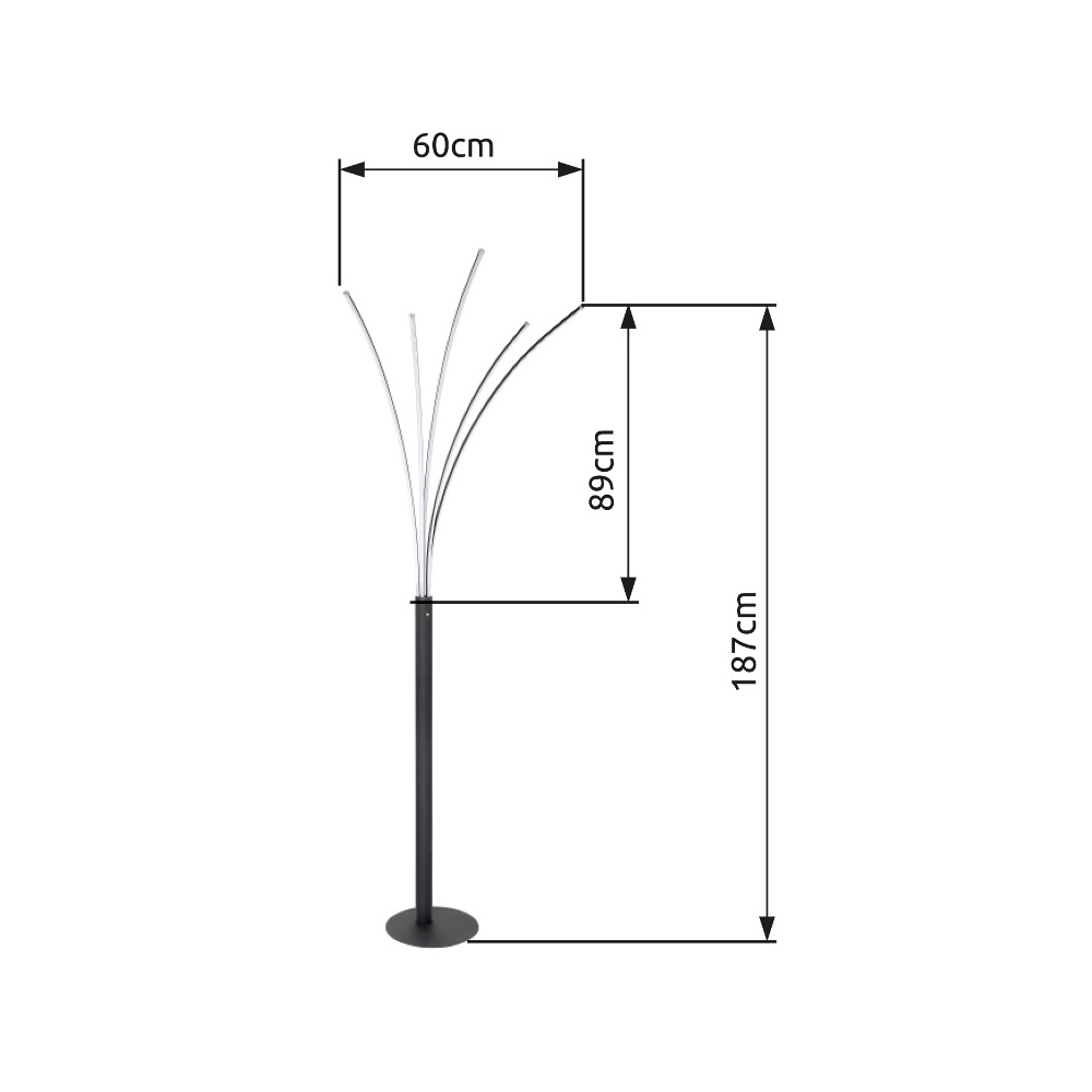 Lampadaire moderne Bizzy Noir Globo 9007371396467