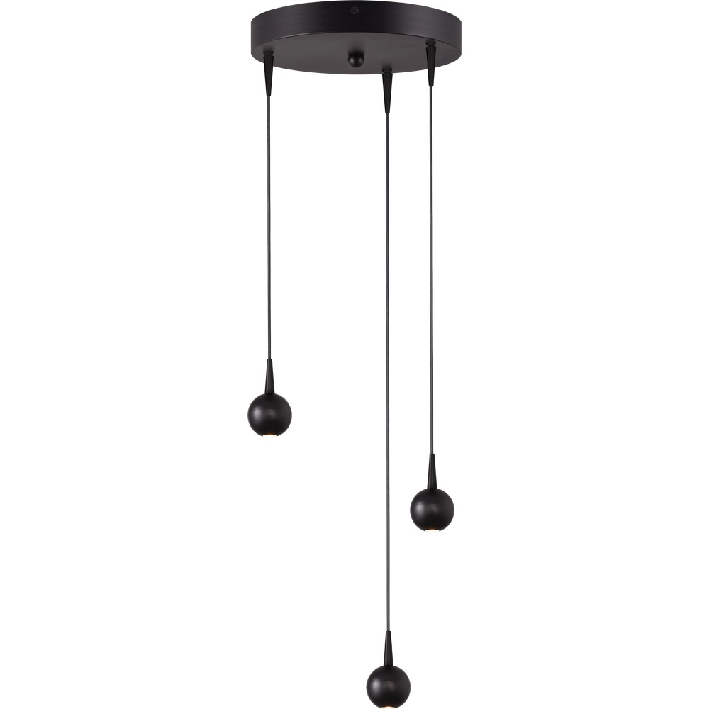 Lampe pendante à 3 lampes Talana noir Ø 17cm DTW