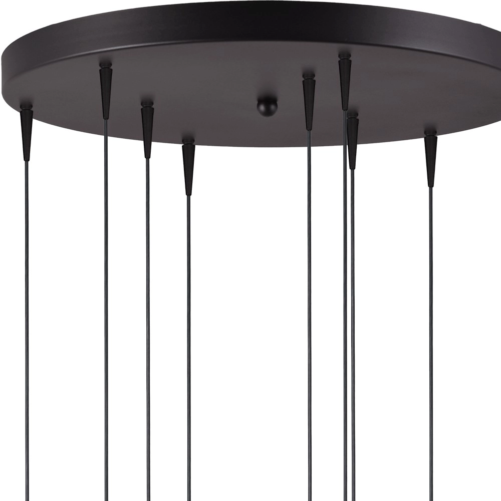 Lampe suspendue à 9 lampes Talana noir avec nickel Ø 50cm DTW Masterlight 8718121352336