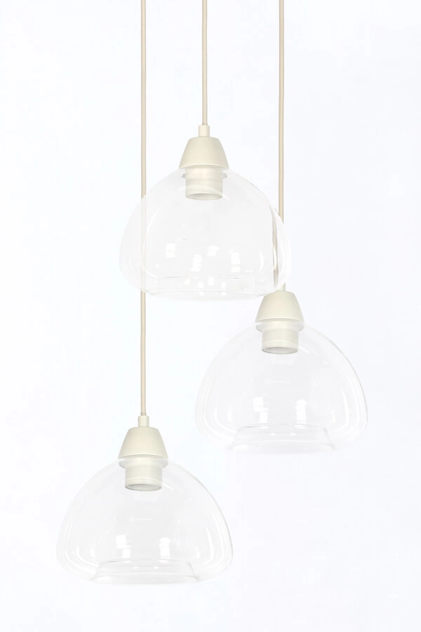 Suspension 3 lumières Bisho motif crème Ø 30cm Light & Living 8717807743307