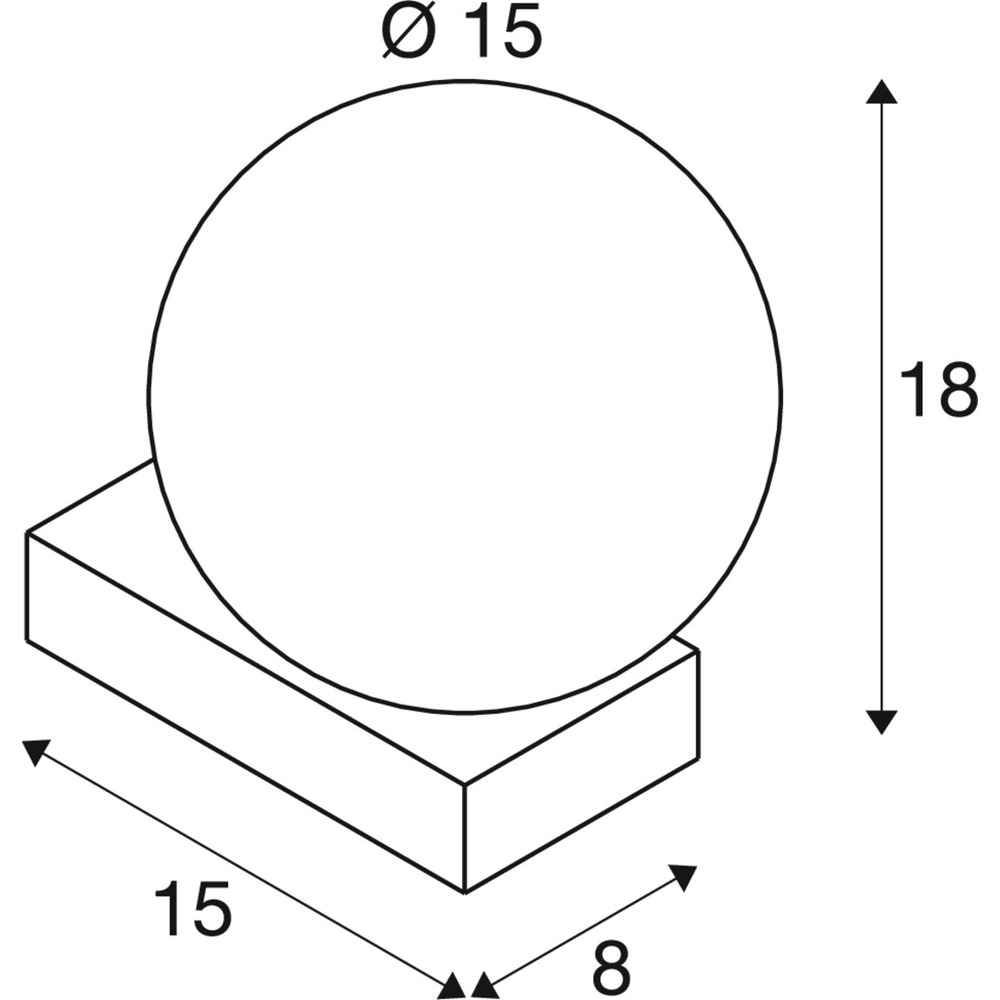 Applique murale Sun Noir avec sphère blanche SLV 4024163305334