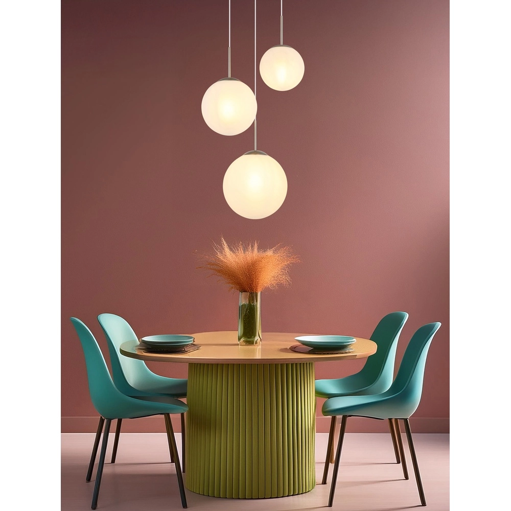 Lampe pendante de conception Kop cartouche nickel à 3 lumières Globo 9007371513994
