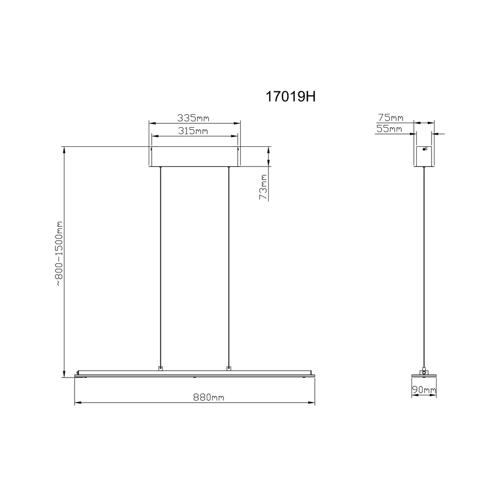 Lampe suspendue Novak nickel 88cm Globo 9007371586028