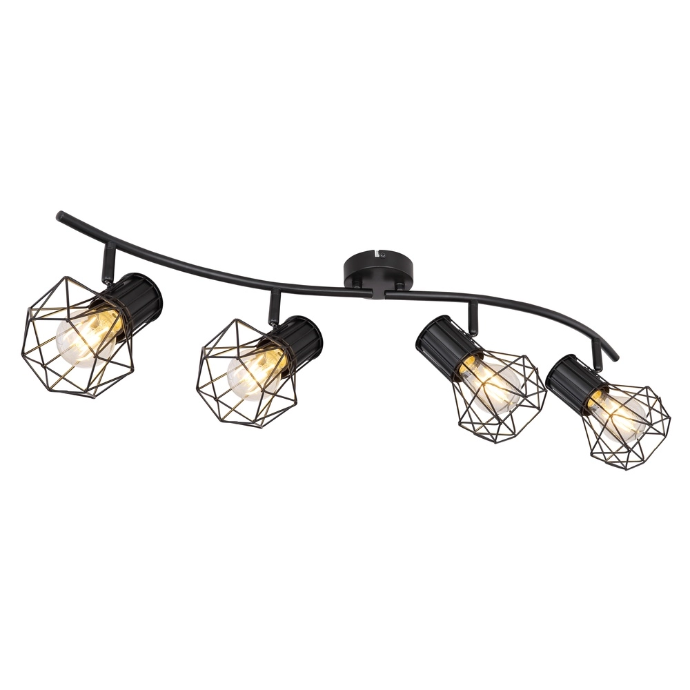 Lampe de plafond Priska Noir à 4 lumières