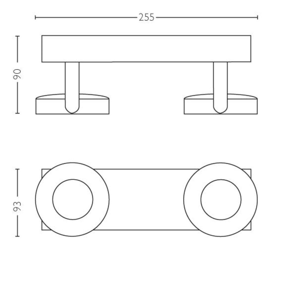 Lampe Clockwork 2 lumières blanc Philips 8718696154519