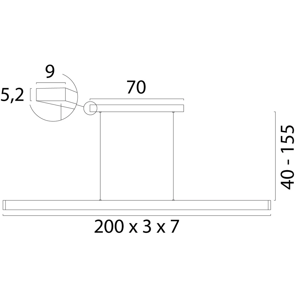 Suspension design Atina 200cm nickel mat Masterlight 8718121353760