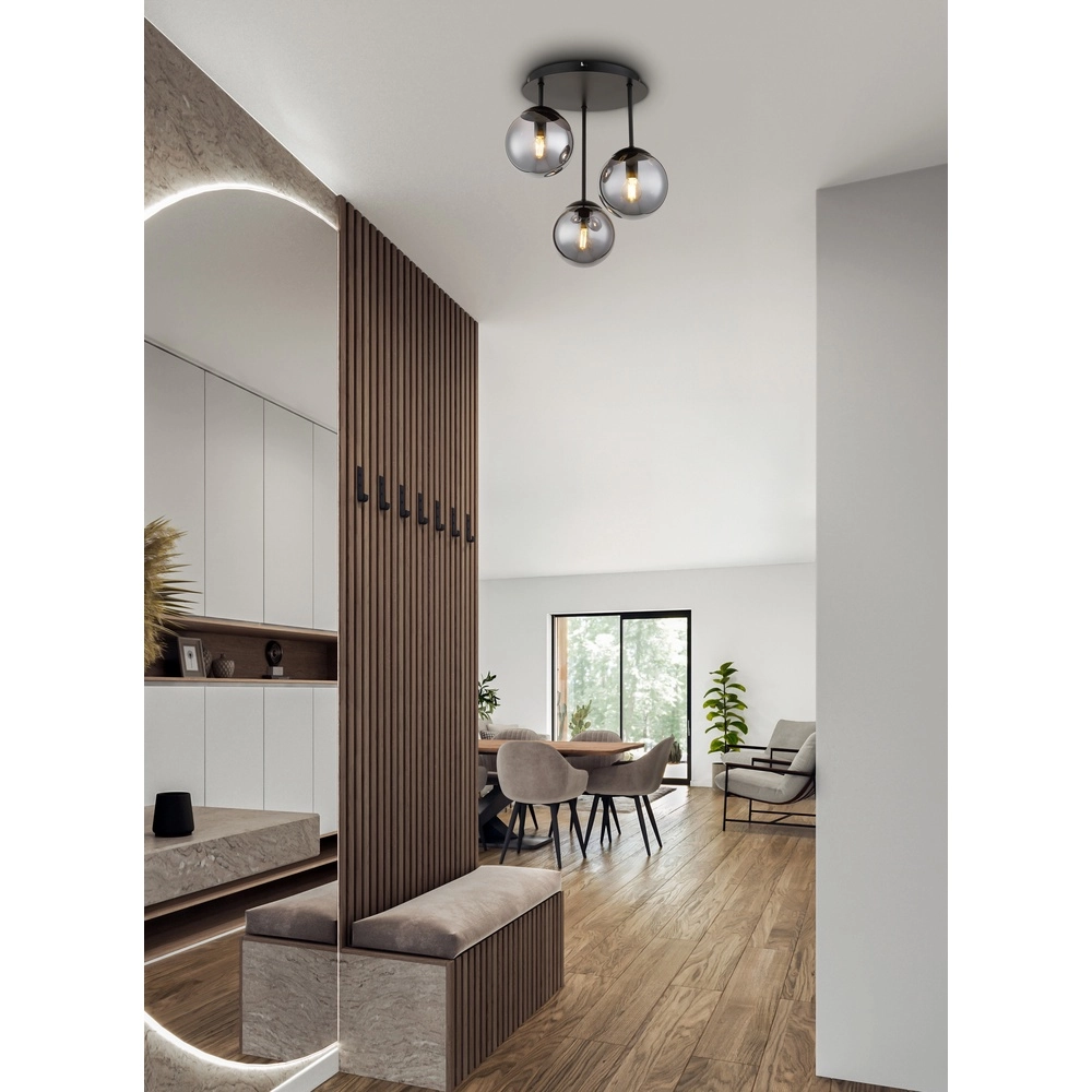 Lampe de plafond à 3 lumières Harmon Noir Globo 9007371583928