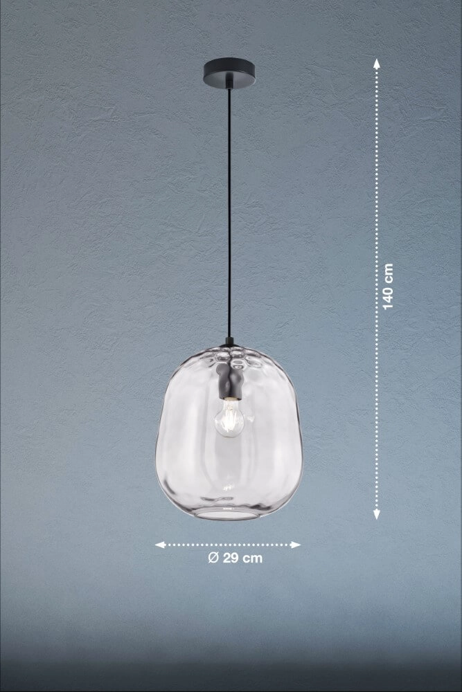 Lampe à suspension en verre Bretagne Ø 29 cm Fischer & Honsel 4003694607568
